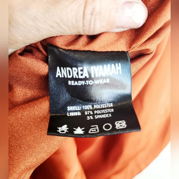 ANDREA IYAMAH THE RENI MIDI DRESS BURN ORANGE SIZE LARGE - Picture 14 of 14